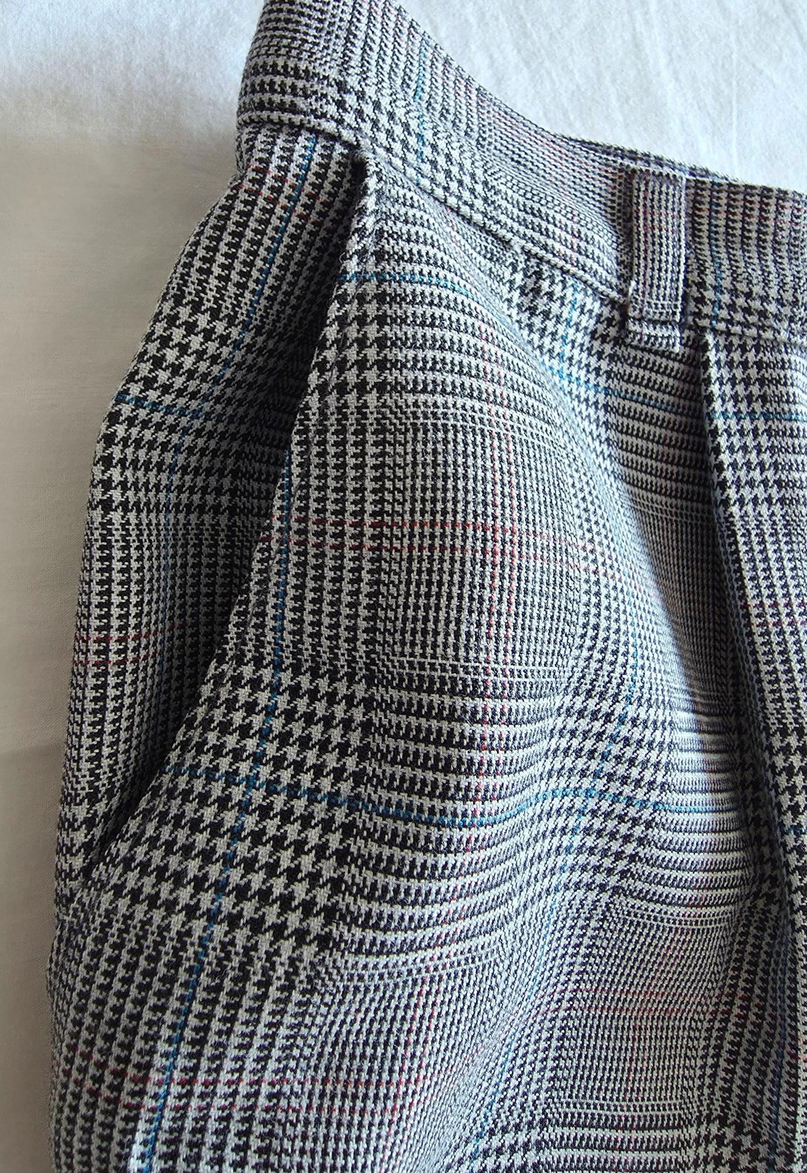 Pantalón de pinzas príncipe de Gales gris talle alto 38 M pantalón tailleur vintage – photo 5